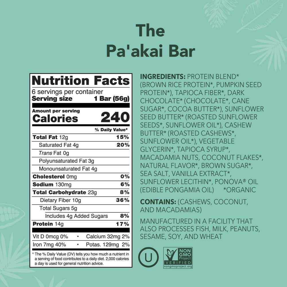 ALOHA Pa'akai single unwrapped bar exposing texture and chocolate layer for satisfying fuel