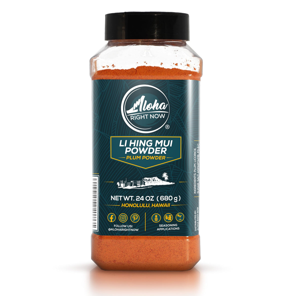 Aloha Right Now front shaker showing bold label and 24 oz size benefit