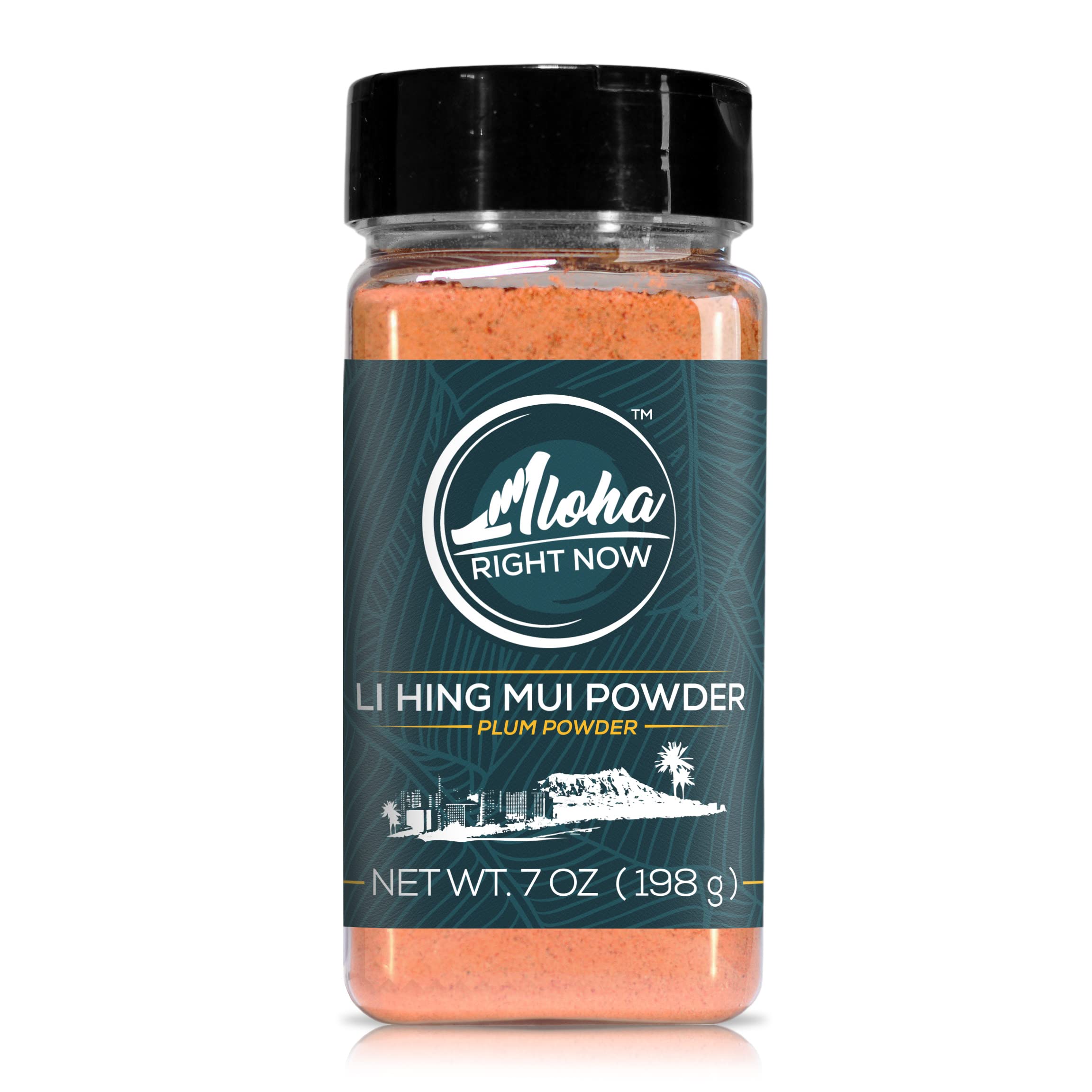 Aloha Right Now open jar on kitchen counter beside fruit, convenient everyday seasoning