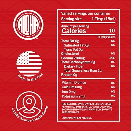 Aloha Shoyu label detail highlighting ingredients and Hawaiian heritage information