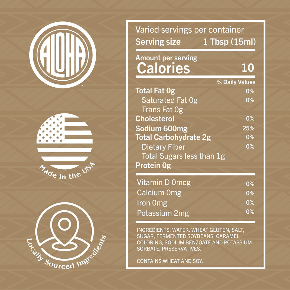 Close-up of Aloha label emphasizing Hawaiian heritage and quality