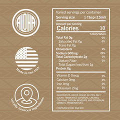 Close-up of Aloha label emphasizing Hawaiian heritage and quality