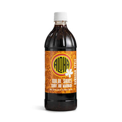 ALOHA front packaging showing 24 oz bottle and island branding for authentic flavor