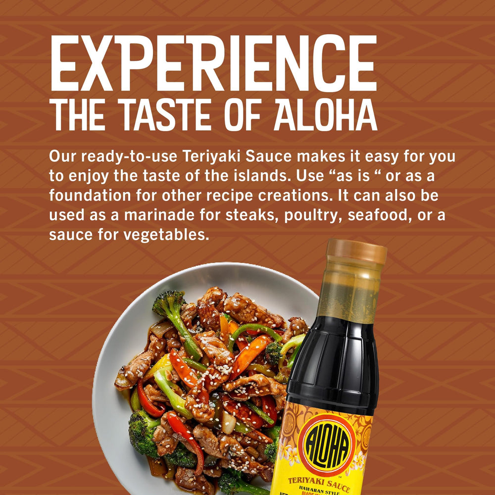 ALOHA sauce pouring close-up highlighting glossy texture and sheen