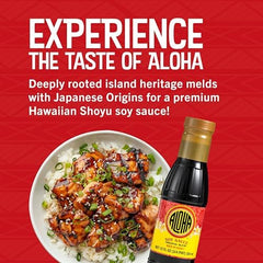 Aloha Shoyu pouring close-up showing smooth texture and flavor-enhancing sheen