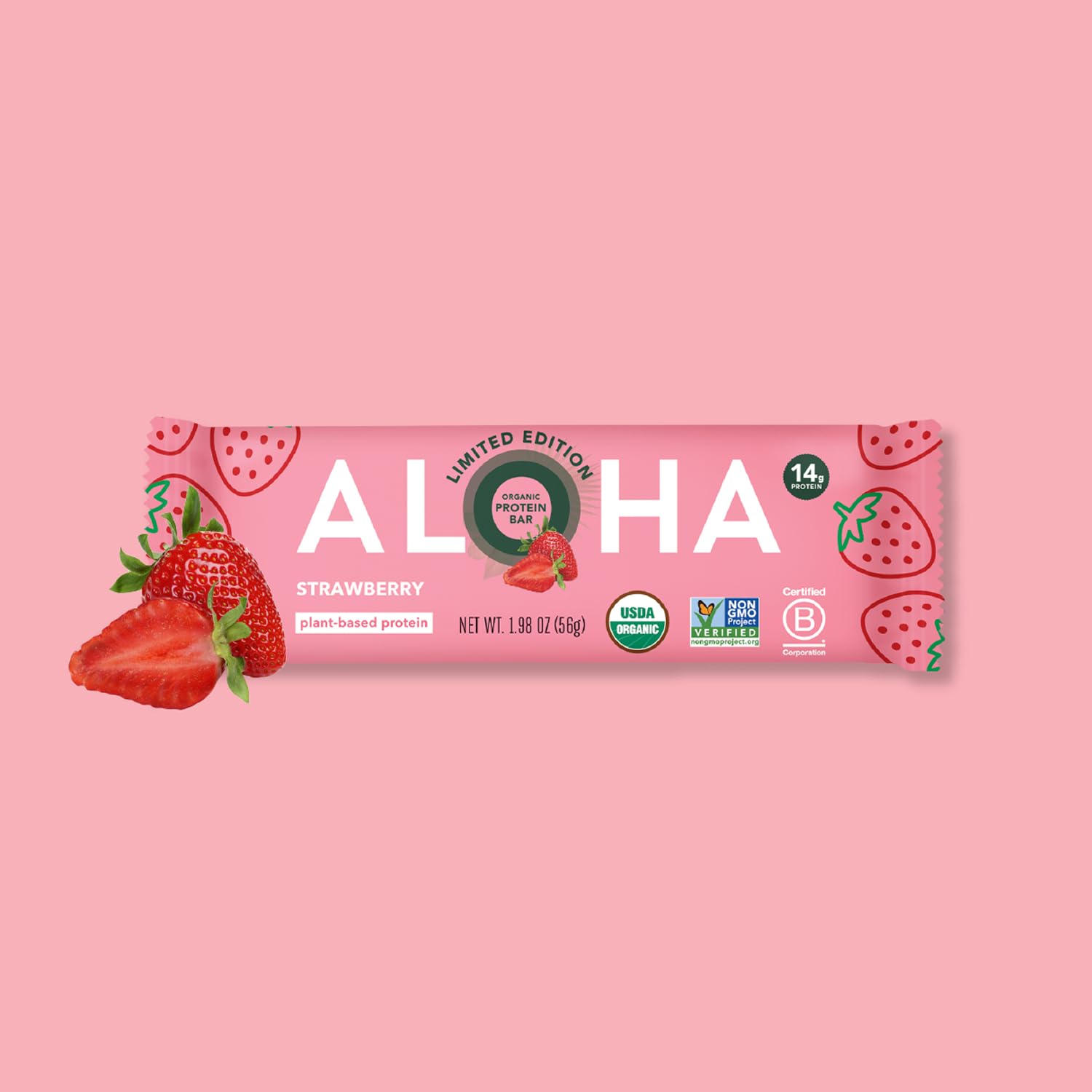 ALOHA bar on picnic cloth suggesting portable, healthy snack enjoyment