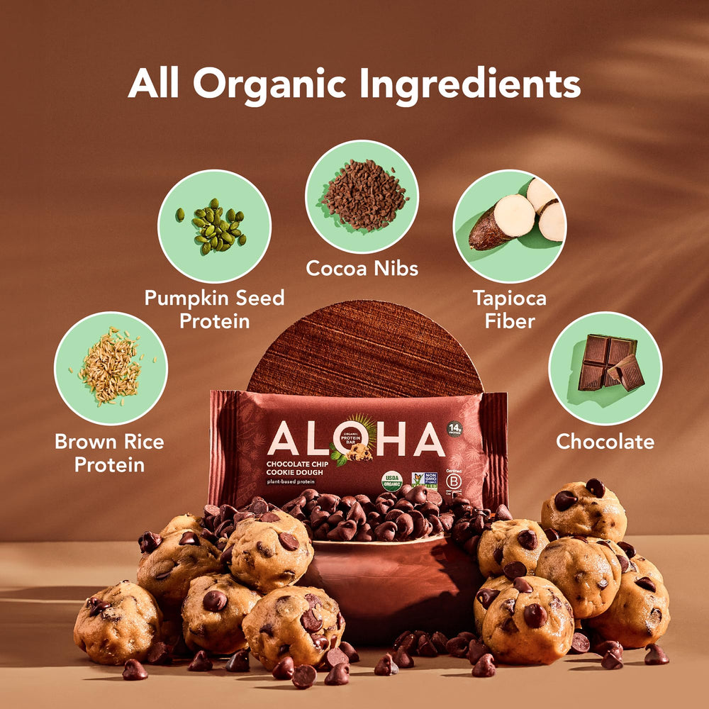 ALOHA unwrapped bar revealing chewy texture and convenient on-the-go protein