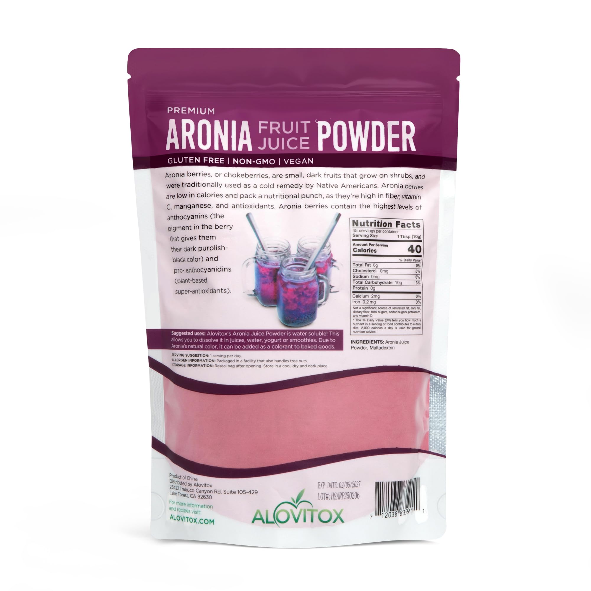 Alovitox close-up of fine powder texture highlighting smooth mixing benefit