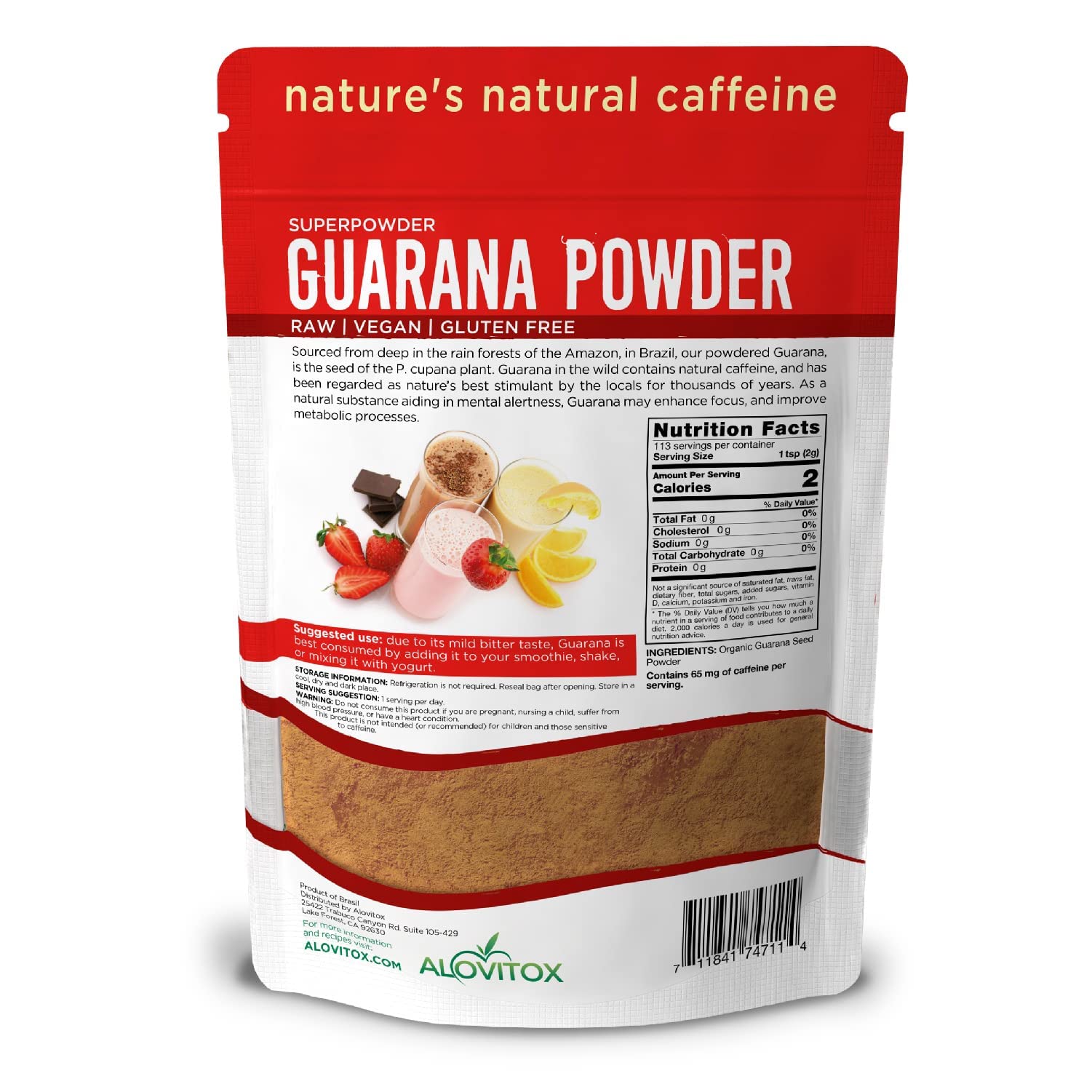 Alovitox product label showing USDA Organic and non-GMO certifications