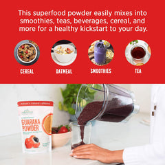 Alovitox powder blended in smoothie bowl for steady energy