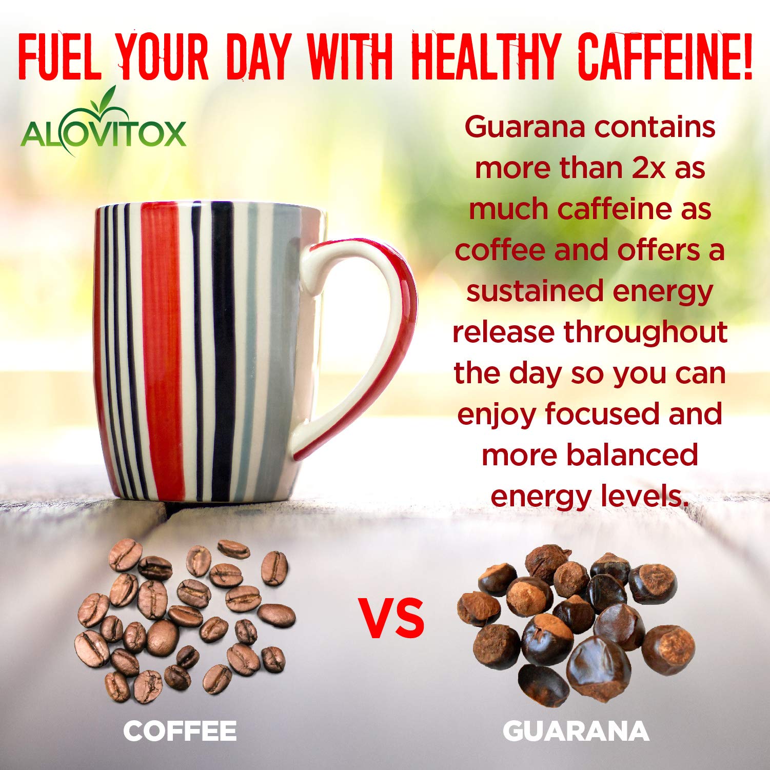 Alovitox guarana seeds beside powder showing authentic whole-seed source