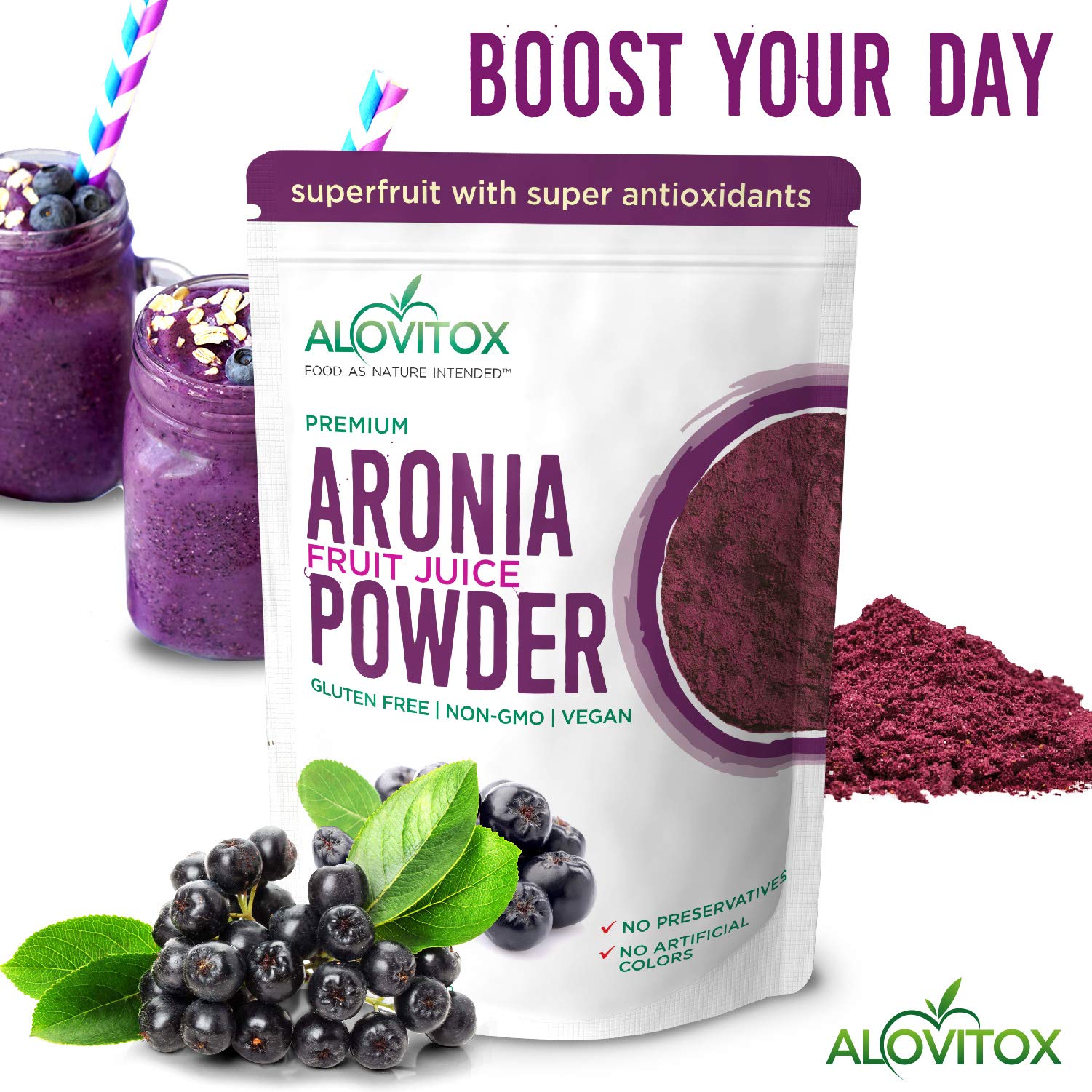 Alovitox used in a smoothie bowl demonstrating vibrant color and nutrient boost