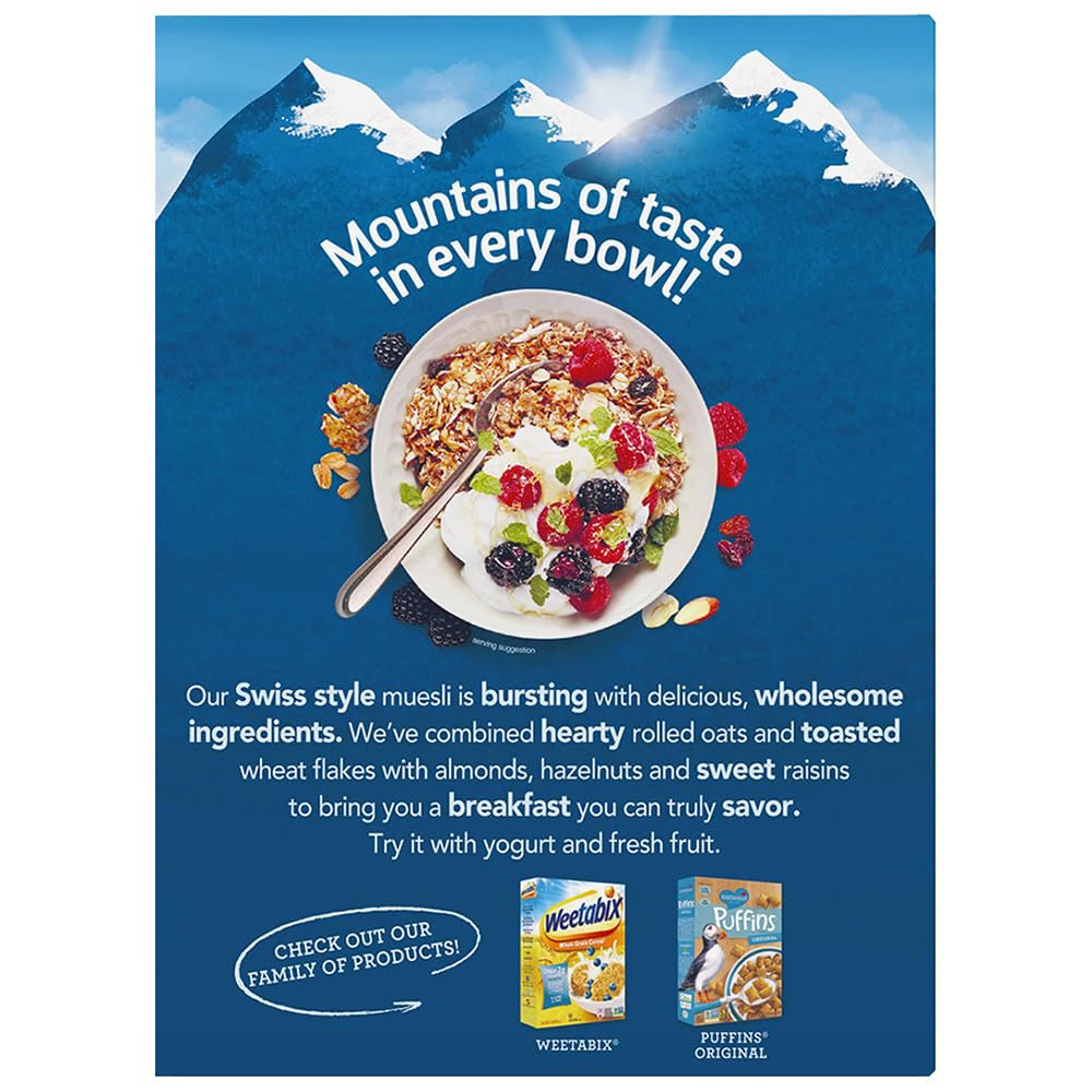 Spoon scooping Alpen muesli from box to show serving ease and portioning benefit
