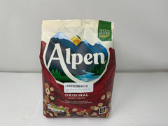 Bowl of Alpen original muesli with milk demonstrating a quick, filling breakfast option