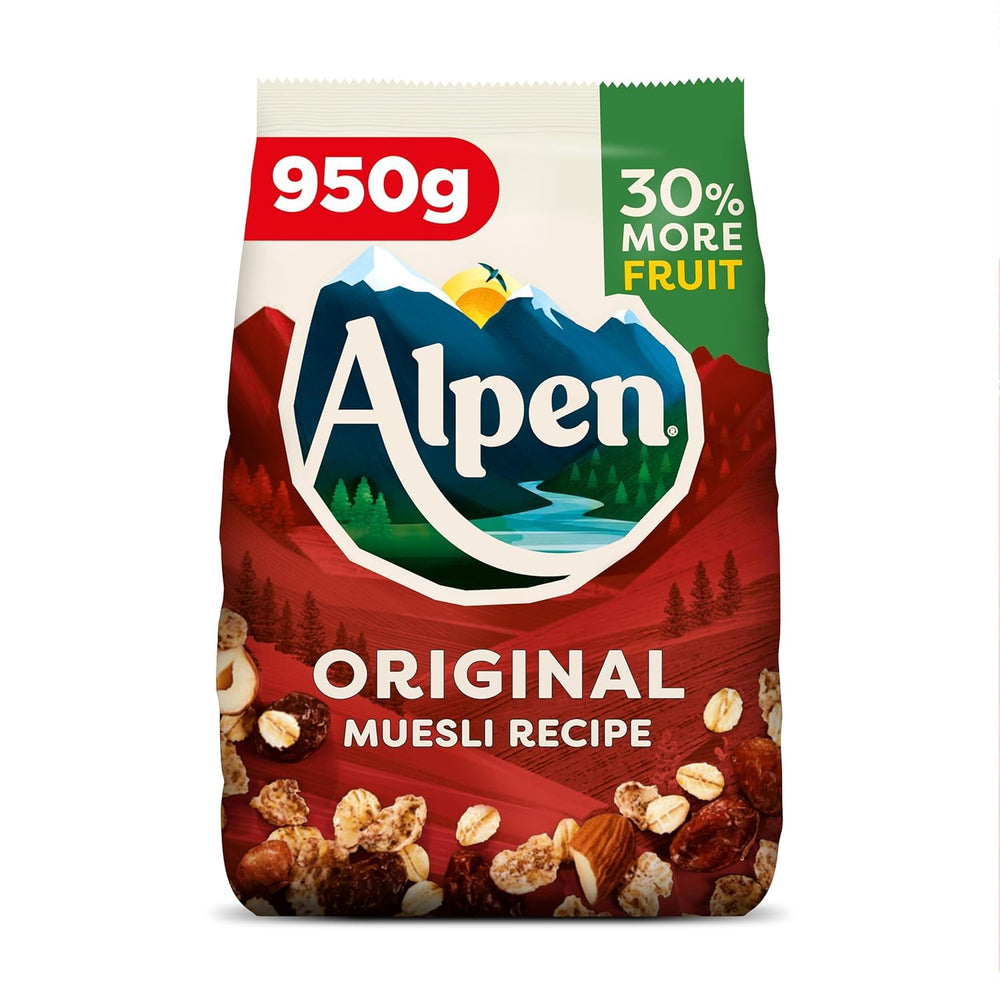 Alpen original showing front pack and product name for clear identification and convenience