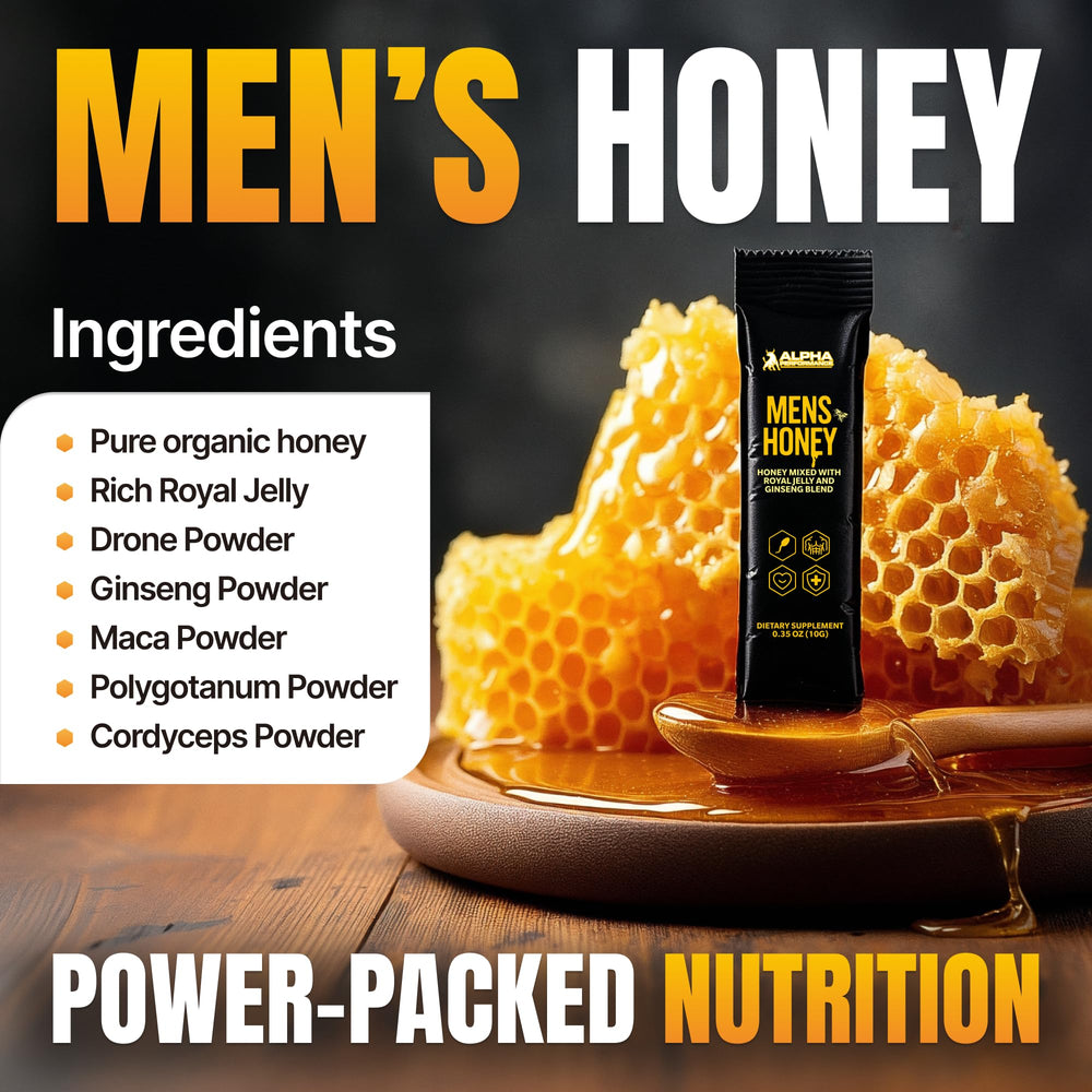 Alpha Performance ingredients label close-up listing royal jelly and ginseng
