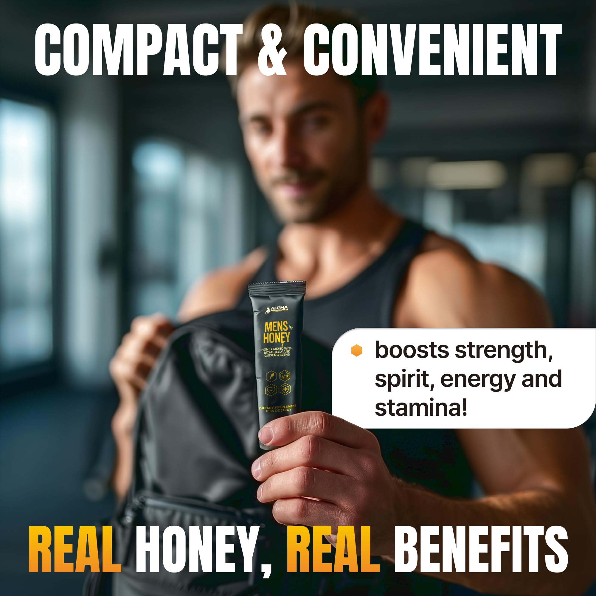 Alpha Performance opened sachet in hand showing ready-to-eat convenience