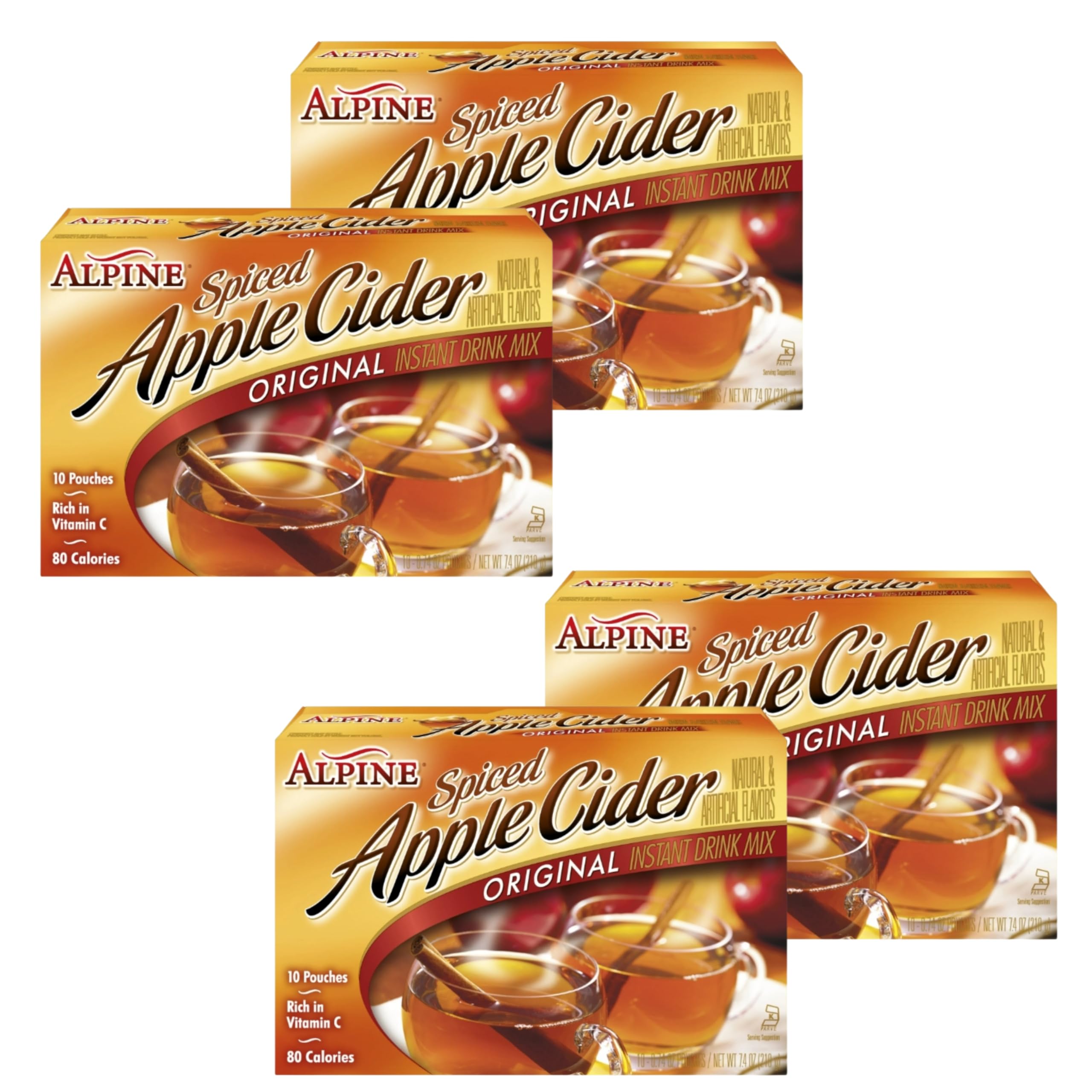 Alpine front canister showing spiced apple cider branding and convenient resealable lid