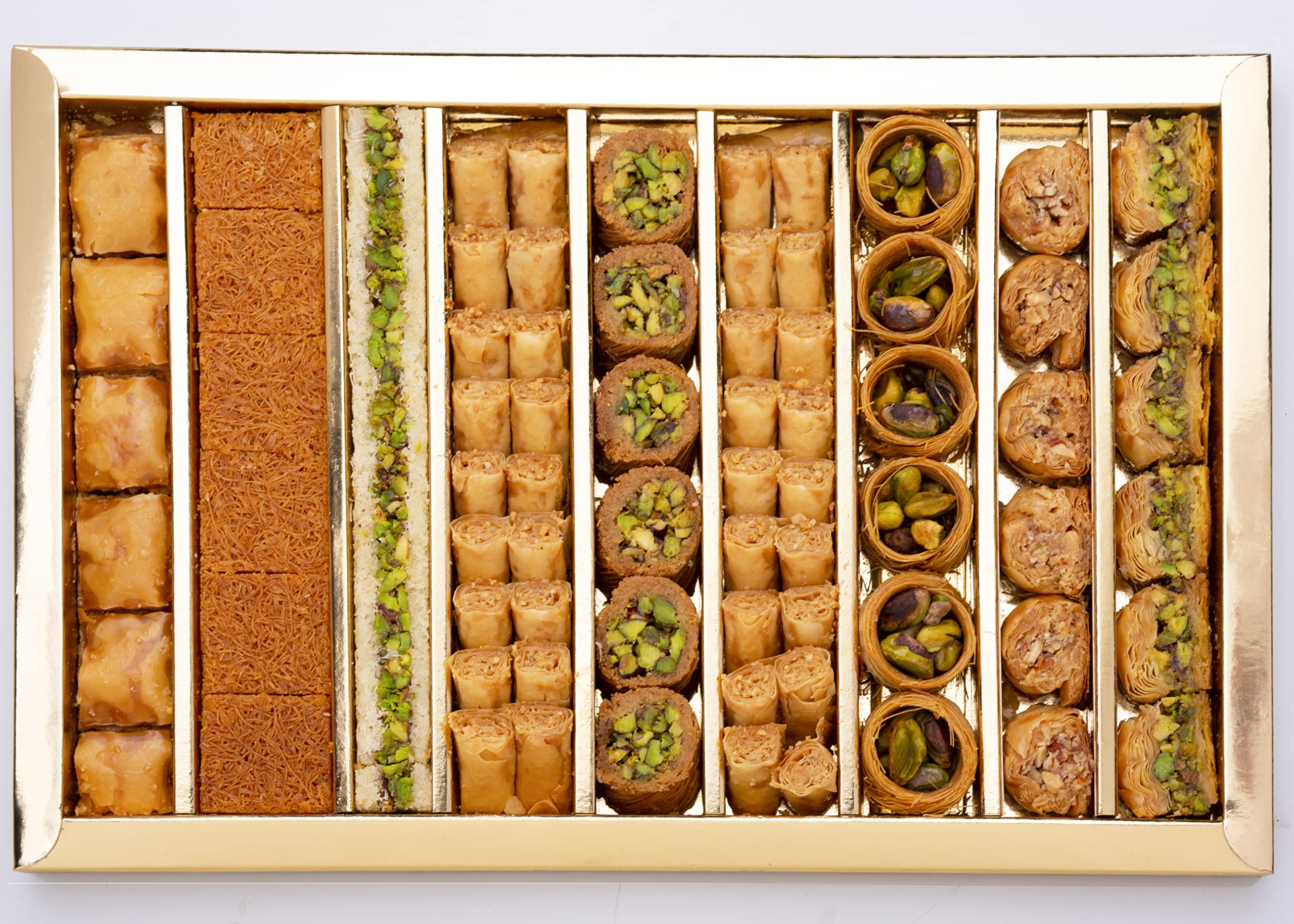 Alreef baklava closeup of filo texture highlighting crisp layers and fresh appeal