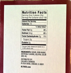 Altoids cinnamon open tin close-up displaying mints and fresh spicy flavor benefit