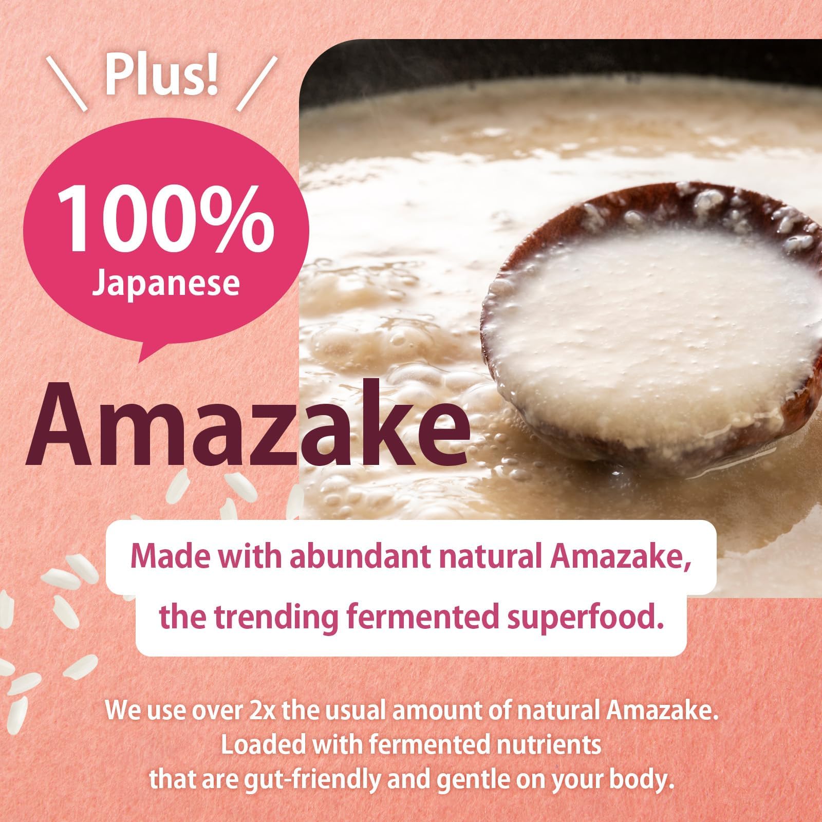 AMAGURA okara and rice ingredients laid out, showcasing plant-based ingredient quality