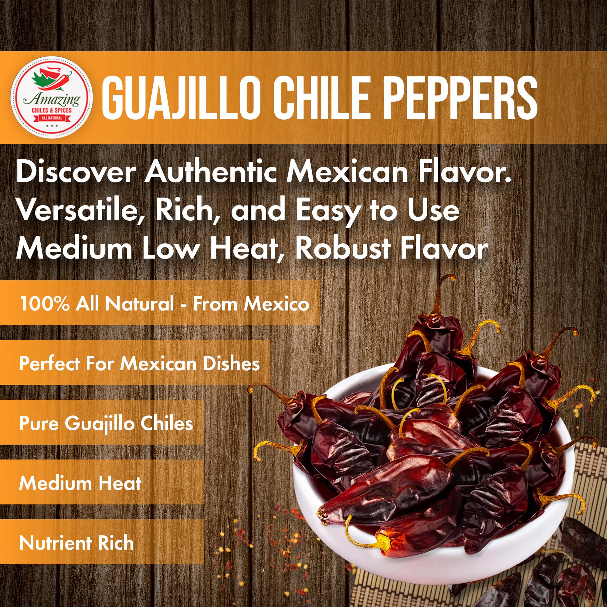 Amazing Chiles & Spices guajillo peppers with complementary spices, inspires recipe ideas