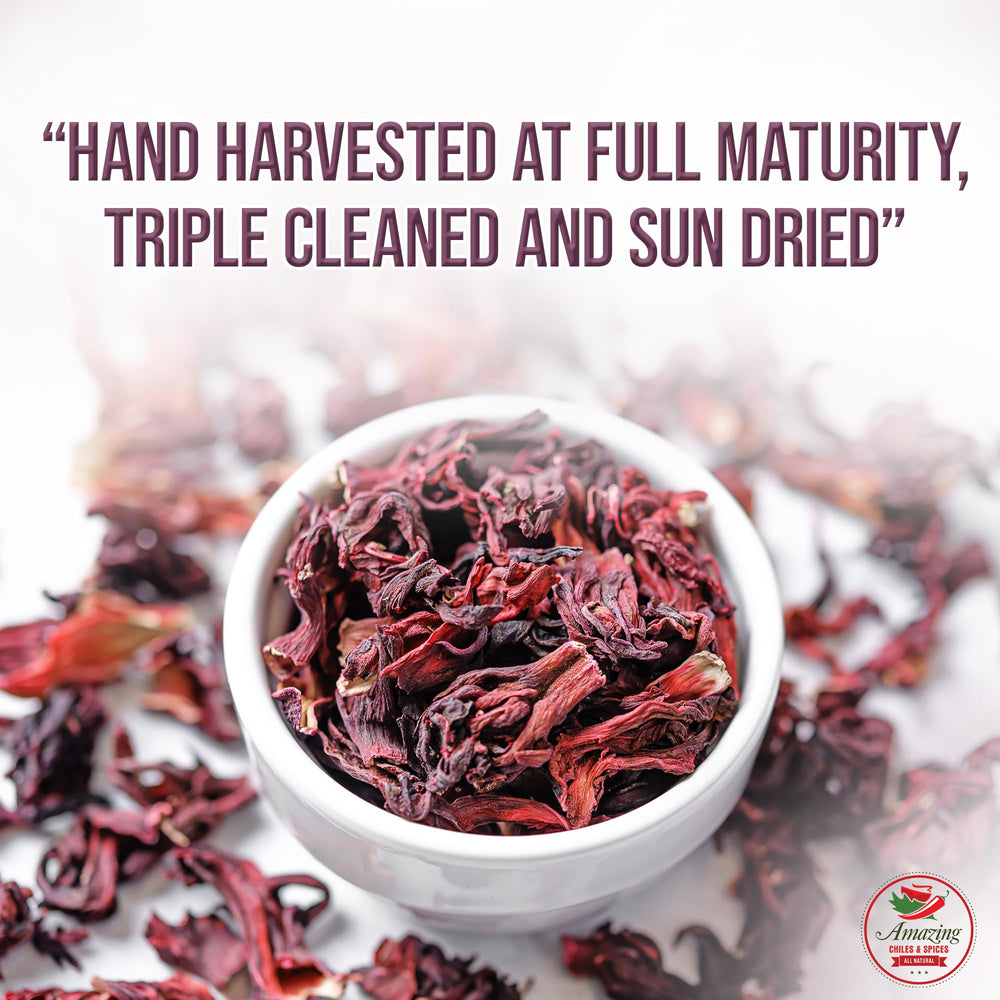 Amazing Chiles & Spices close-up of hibiscus petal texture highlighting deep color and quality