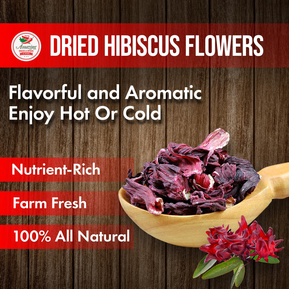 Amazing Chiles & Spices pouring dried hibiscus into a tea mug for fast infusion and flavor
