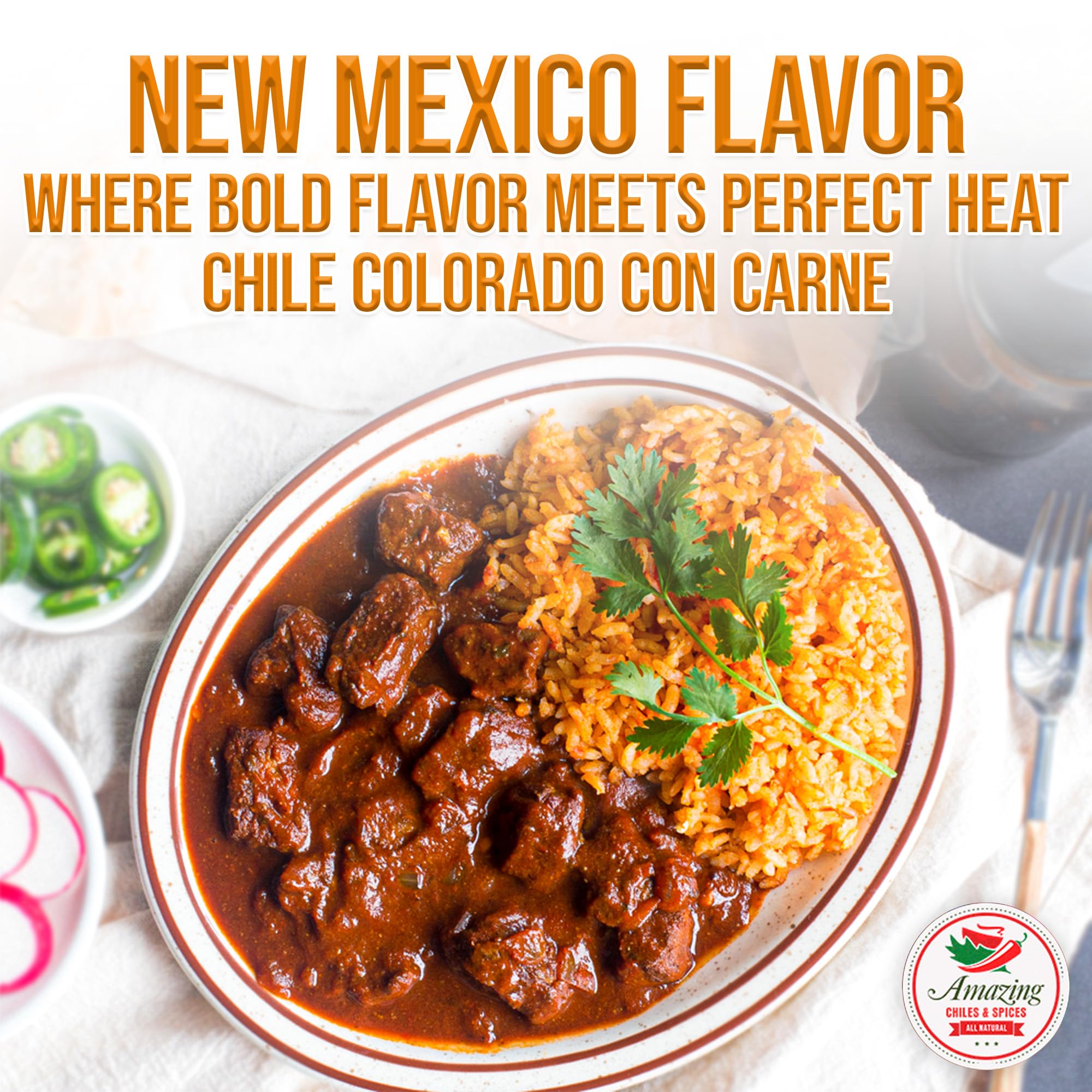 Amazing Chiles label close-up showing origin and quality details for buyer confidence benefit