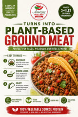 Amazing Chiles & Spices TVP dry granules close-up showing texture and easy seasoning