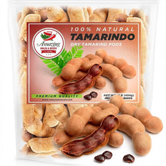 Amazing Chiles & Spices front packaging showing 1lb tamarind pods and resealable bag for freshness