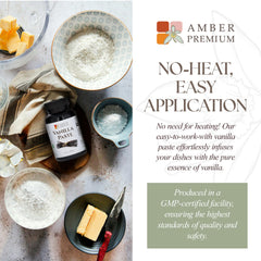 Creamy custard with vanilla flecks showing Amber Premium visual enhancement