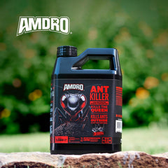 Amdro Ant Block placed on garden mulch demonstrating targeted outdoor use benefit