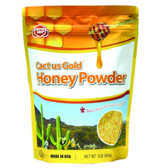 American Bio Center front packaging showing 16 oz cactus honey powder and clear labeling, convenient storage