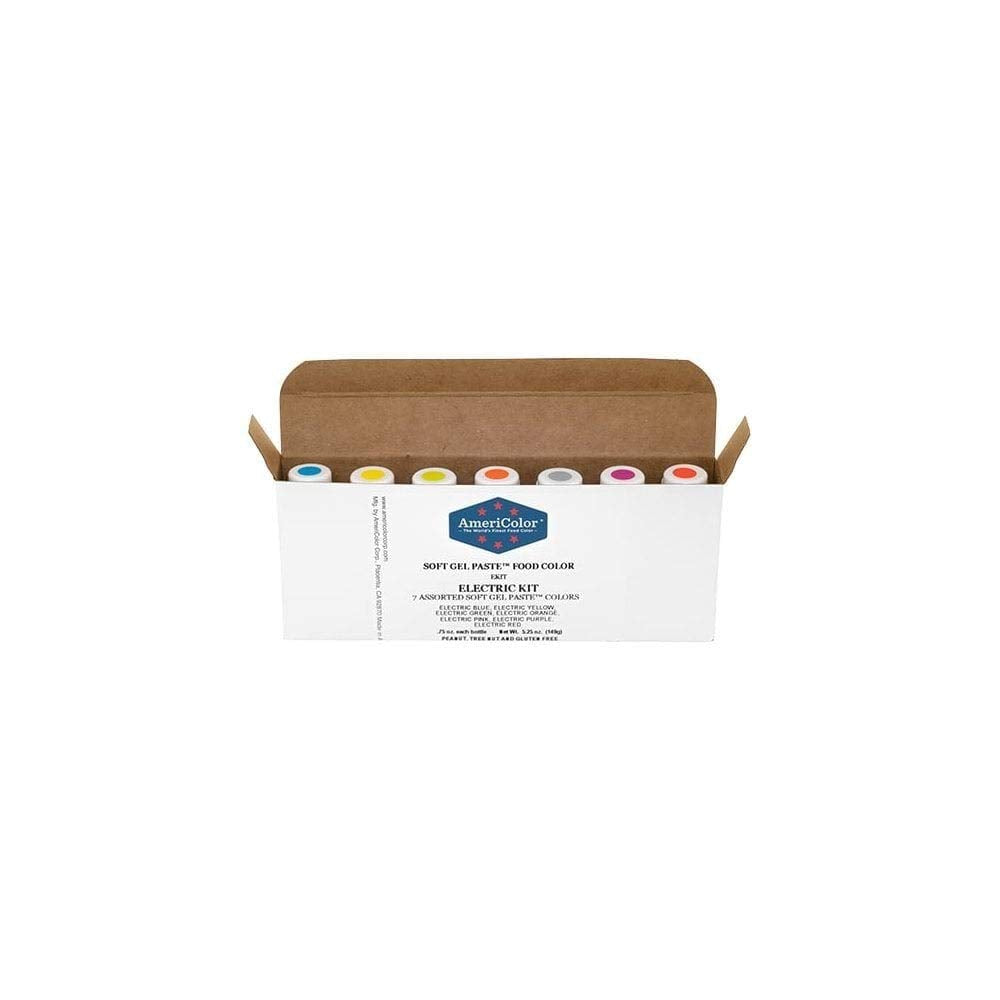 AmeriColor .75 oz squeeze bottle next to a ruler showing size and easy-to-squeeze flip-top cap for neat dispensing