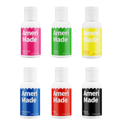 AmeriMade front packaging of six 20ml bottles showing color selection and convenience