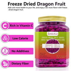Amilutuo close-up of freeze-dried dragon fruit chunk, crisp texture preserved