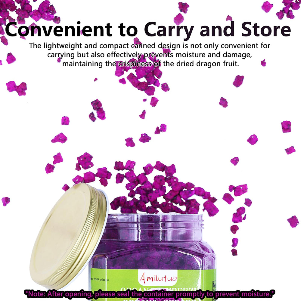 Amilutuo jar beside a hand showing 6.52oz scale and portion size benefit