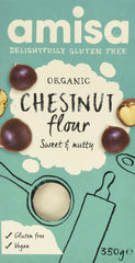 Amisa chestnut flour front packaging showing organic label and benefits