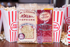 Amish Country Popcorn oil and salt packets included for consistent seasoning