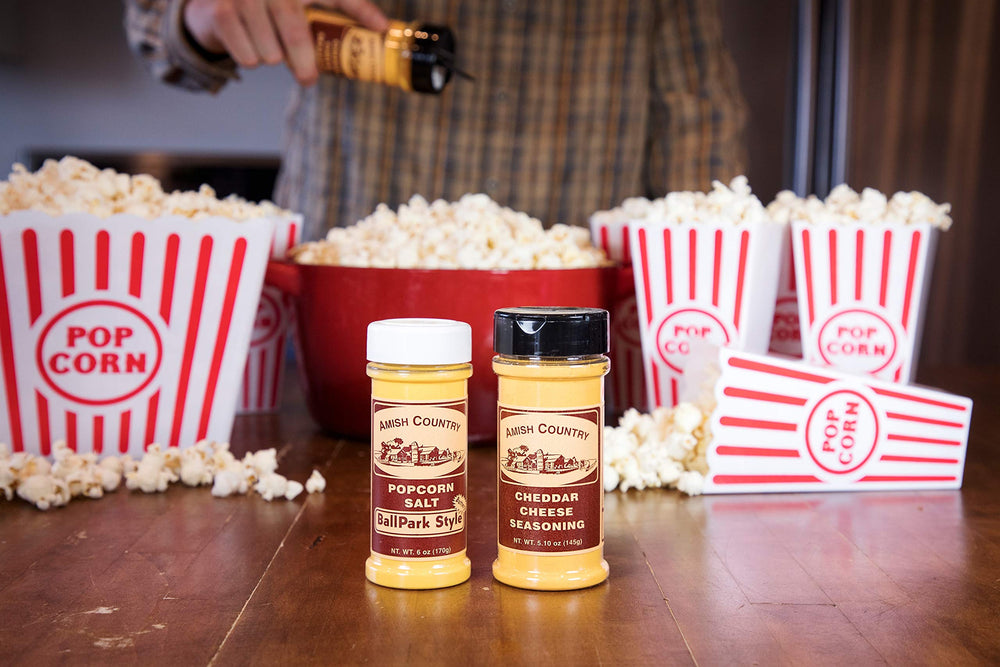 Amish Country Popcorn served in bowl in living room setting showing snack-ready presentation