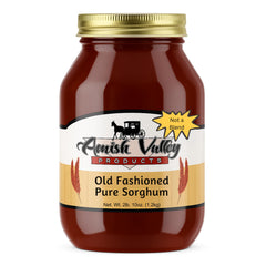 AMISH VALLEY PRODUCTS front packaging showing glass jar and label, highlights purity