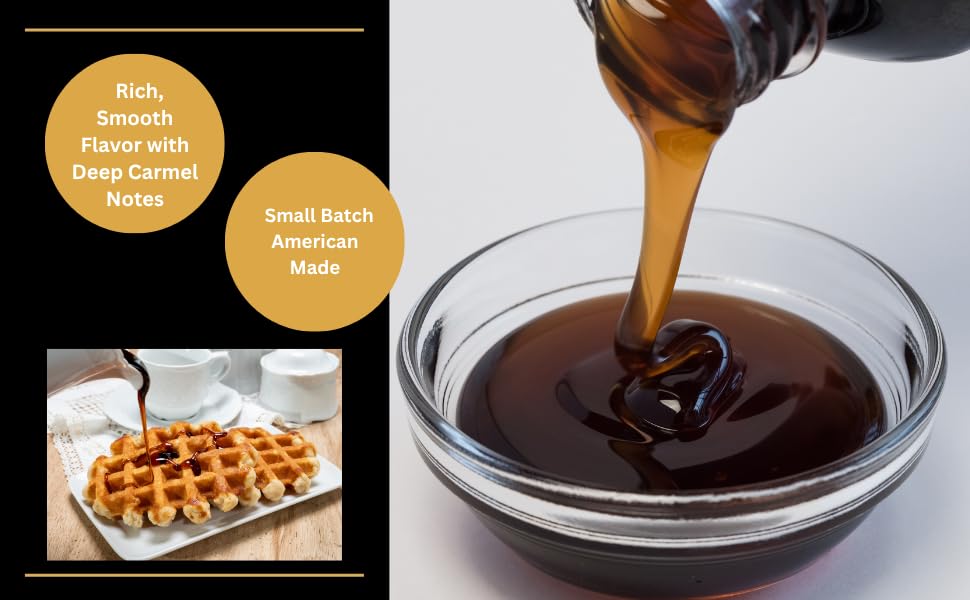 AMISH VALLEY PRODUCTS drizzled on pancakes illustrating natural flavor enhancement