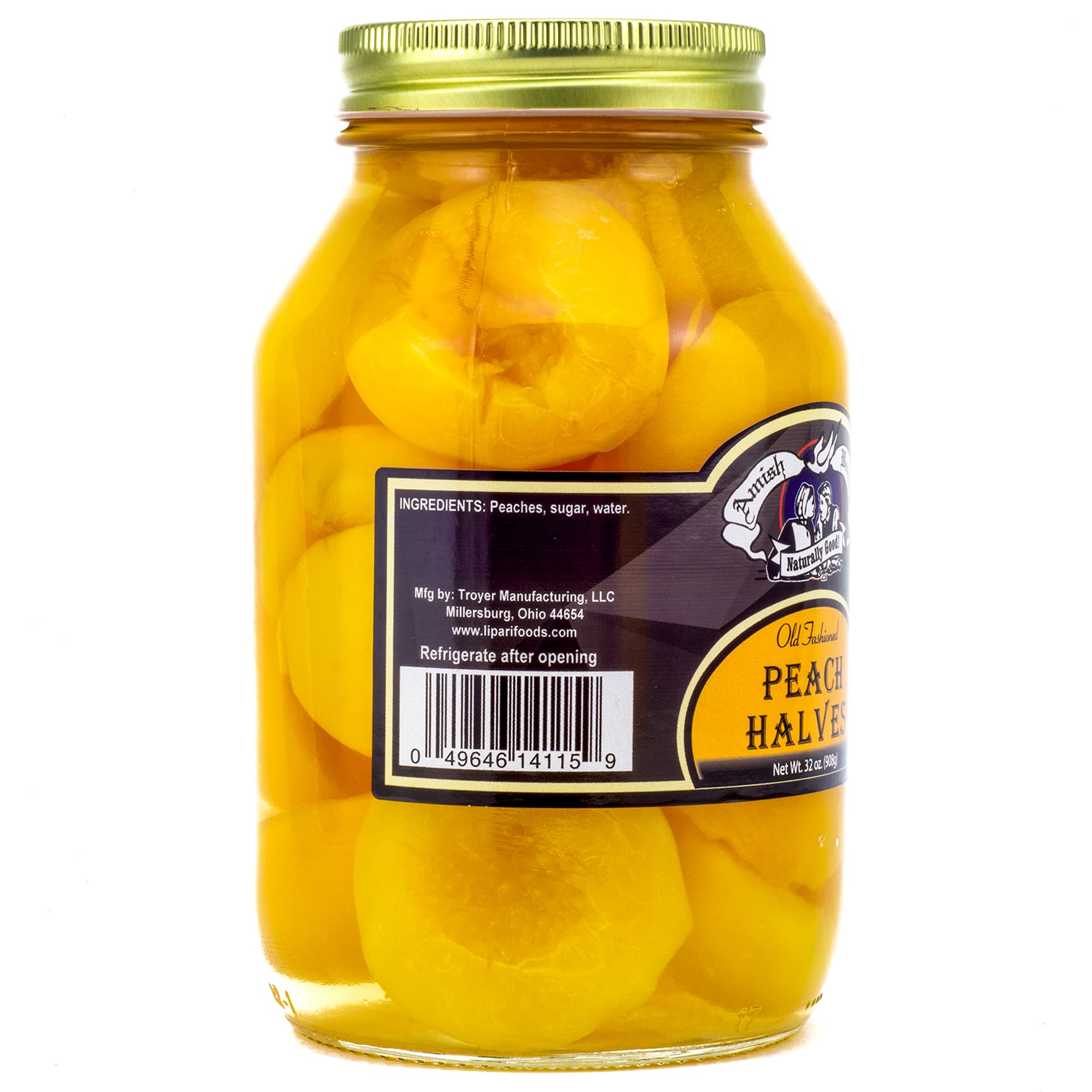 Amish Wedding jars next to measuring cup showing 32 oz size
