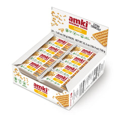 Amki sesame thins stack size comparison demonstrating portion scale