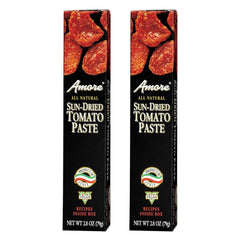 Amore sun-dried tomato paste front packaging showing jar label and Italian origin for rich flavor