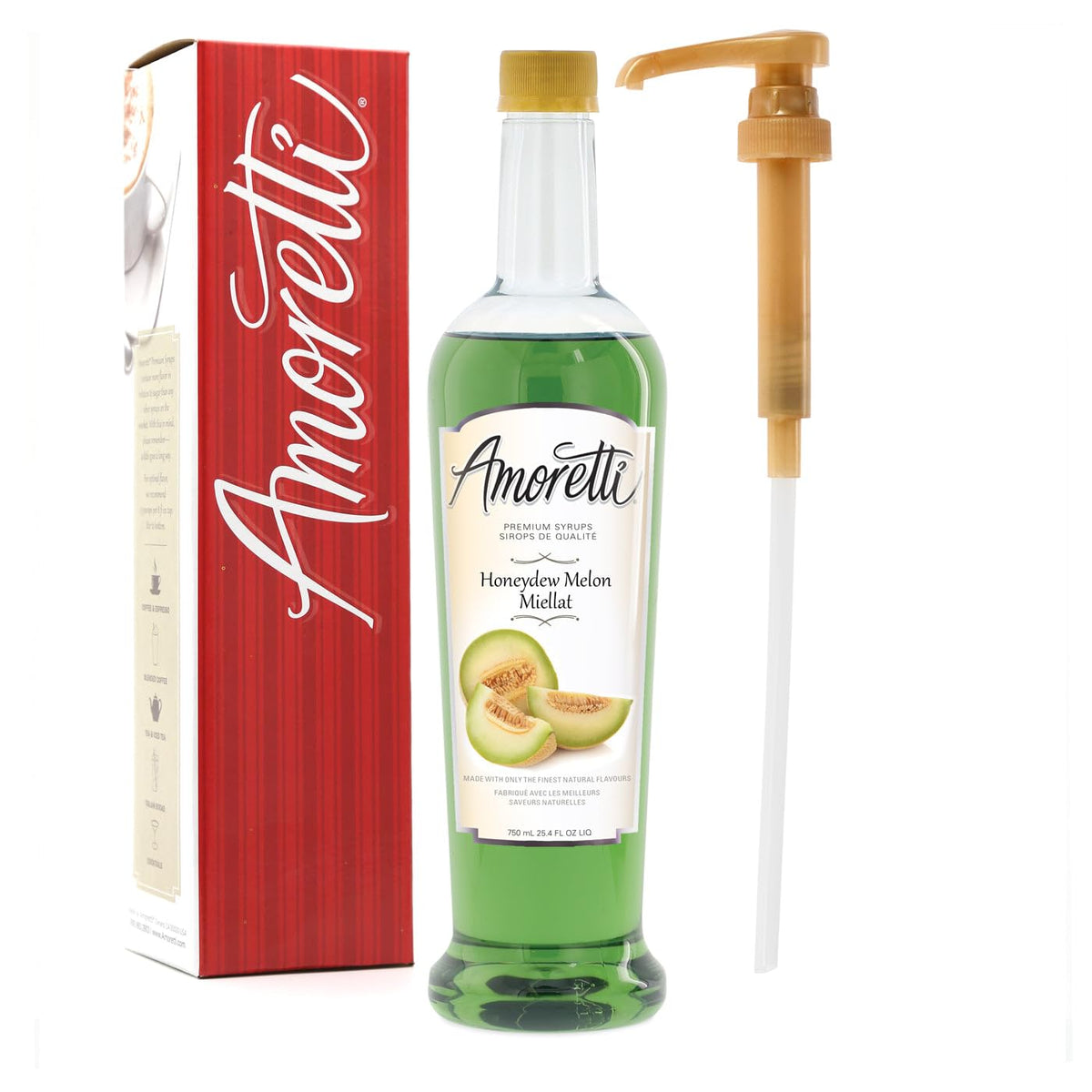Amoretti bottle front packaging showing label and size for easy selection