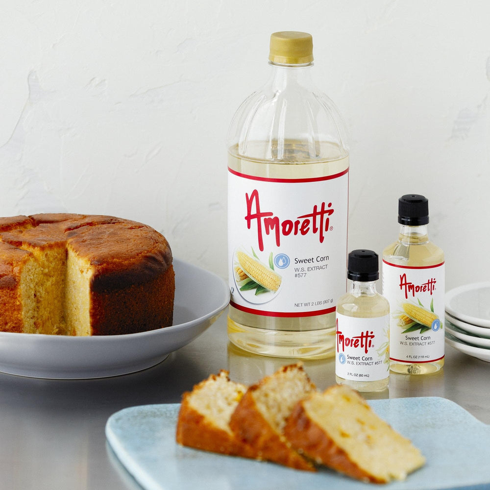 Amoretti sweet corn extract in a bowl of creamy ice cream showing stable frozen dessert flavor benefit