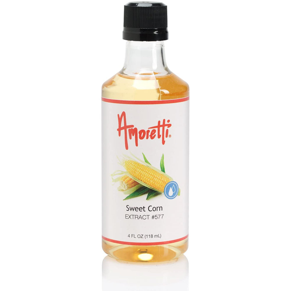Amoretti sweet corn extract pouring into spoon to show drop control and precise dosing benefit
