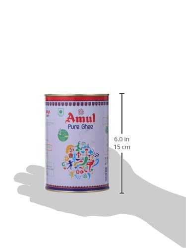 AMUL two pound jar next to measuring cup showing quantity and portioning benefit